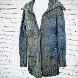 Wool American Eagle Outfitters Collared V-neck Textured Sweater ECU